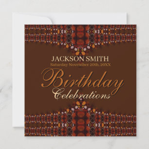 Tribal Digi Lace Birthday Celebrations Invitation
