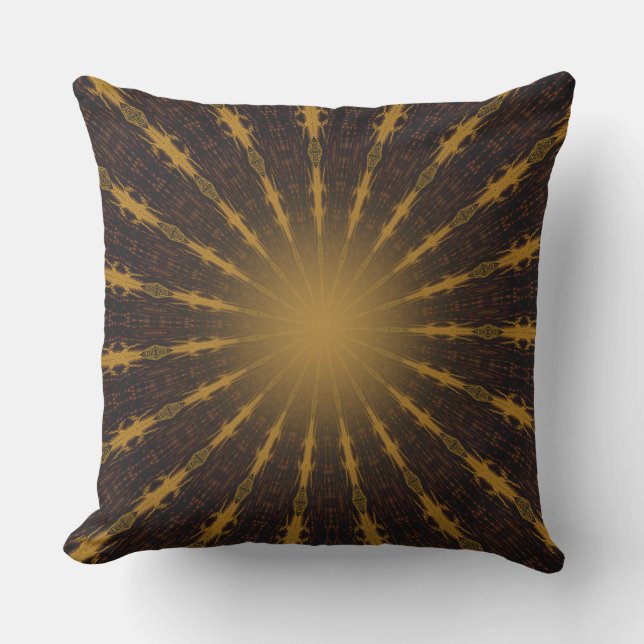 tribal digital native sun design Throw Pillow (Front)