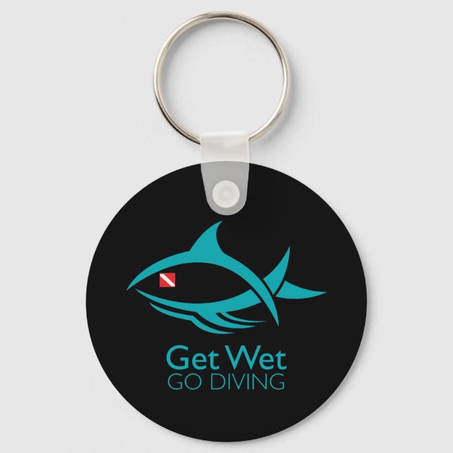 Tribal Dive Fish Keychain (Front)