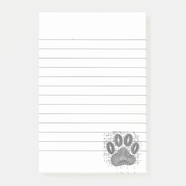 Tribal Dog Paw Print On Distressed Background Post-it Notes (Front)