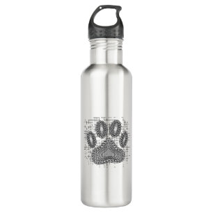 Tribal Dog Paw Print On Distressed Background Stainless Steel Water Bottle