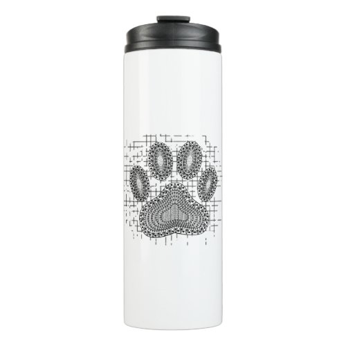 Tribal Dog Paw Print On Distressed Background Thermal Tumbler