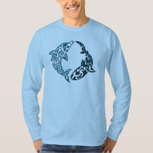 Tribal Dolphin and Shark Tattoo T-Shirt