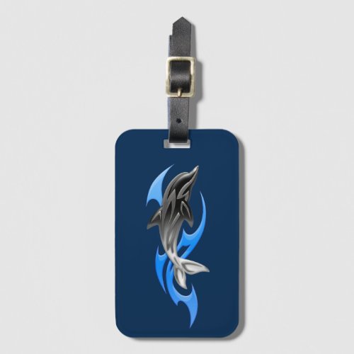 Tribal Dolphin Luggage Tag