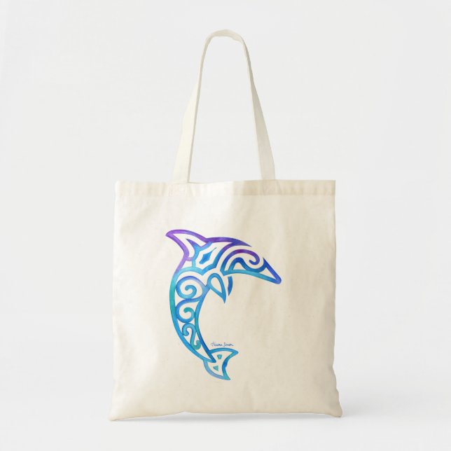 Tribal Dolphin Tote Bag (Front)