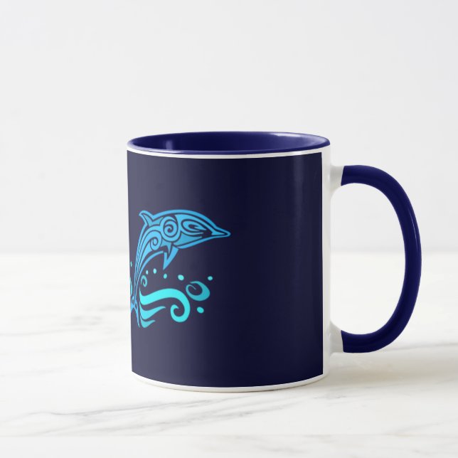 Tribal Dolphins mug - choose style & color (Right)