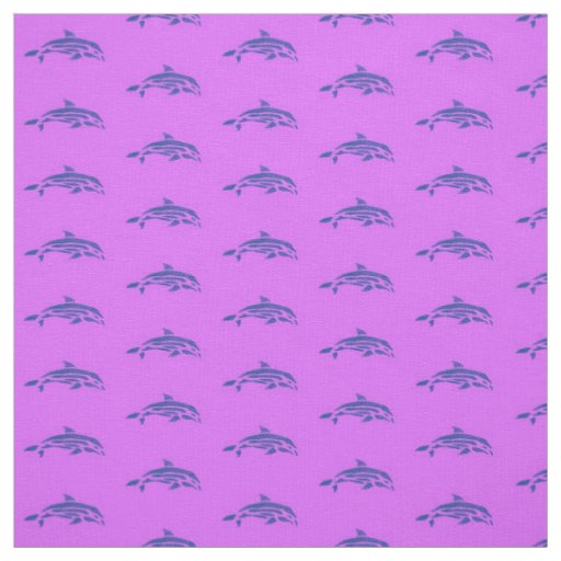 tribal dolphins purple/pink fabric