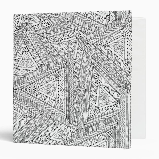 Tribal Doodle 2 3 Ring Binder (Front/Inside)