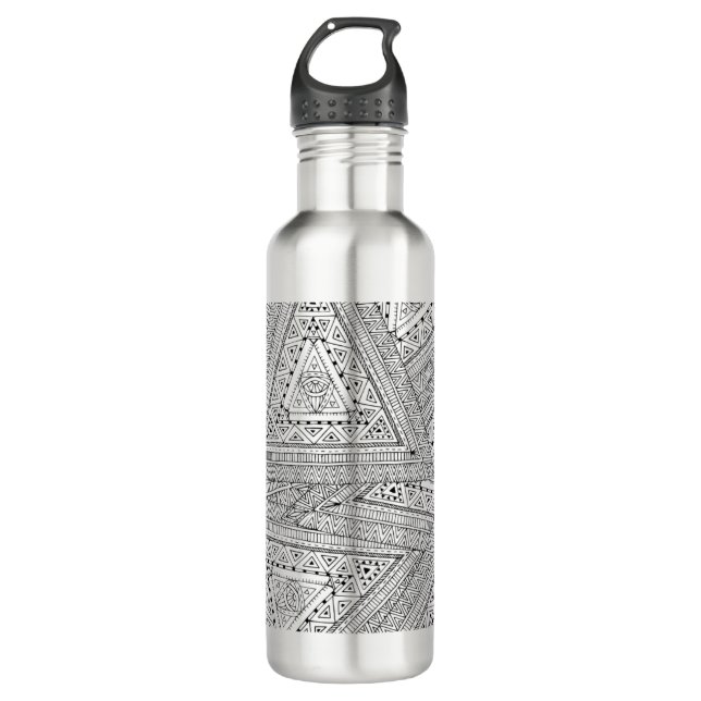 Tribal Doodle 2 Water Bottle (Front)