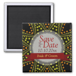 Tribal Dots Art Save the Date Magnet