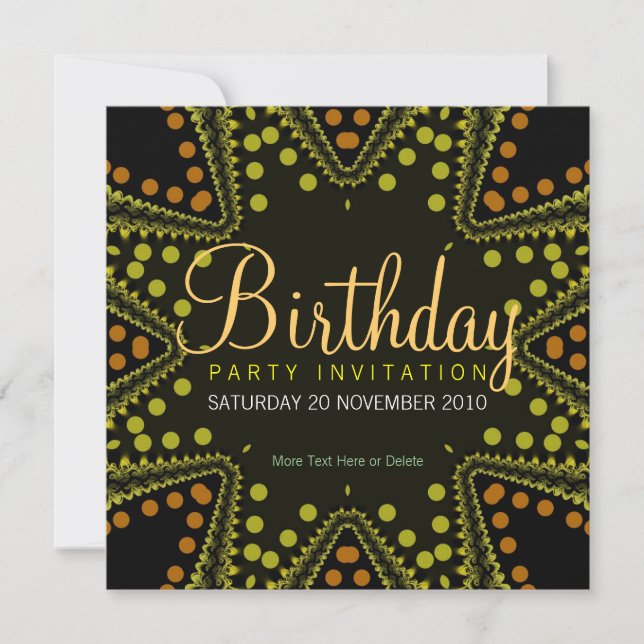Tribal Dots star Party Birthday Invitation (Front)