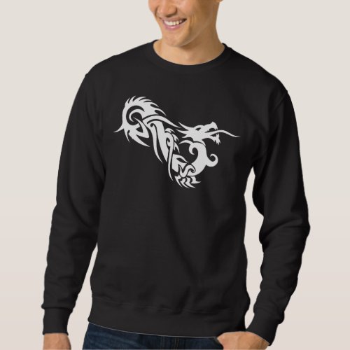 Tribal Dragon Basic Long Sleeve Dark Sweatshirt