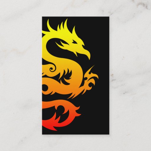 Customizable tribal dragon business cards