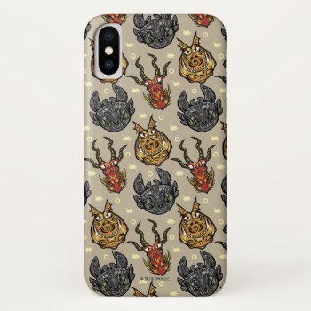 Tribal Dragon Heads Pattern Iphone Xs Case by howtotrainyourdragon at Zazzle