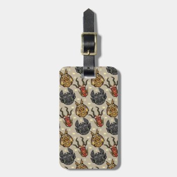 Tribal Dragon Heads Pattern Luggage Tag by howtotrainyourdragon at Zazzle