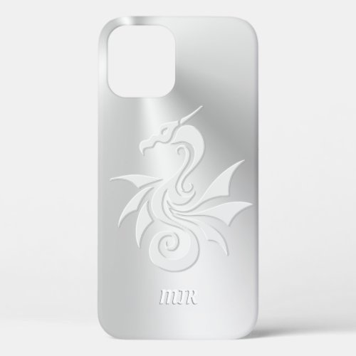 Tribal Dragon Logo your monogram initials iPhone 12 Case