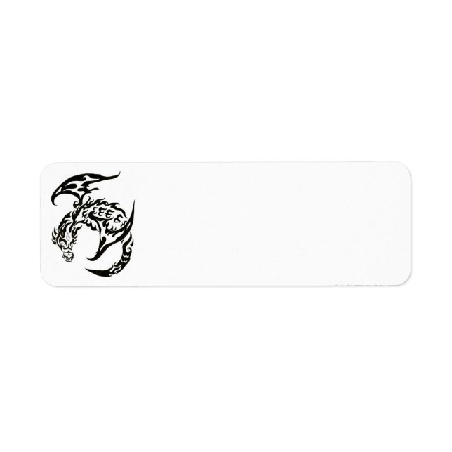 tribal dragon mailing label (Front)