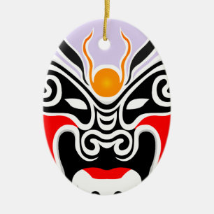 Tribal Dragon Mask Ceramic Ornament