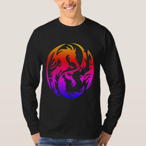 Tribal Dragons Long Sleeve T_Shirt