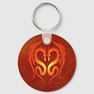 Tribal Dragons, red Keychain