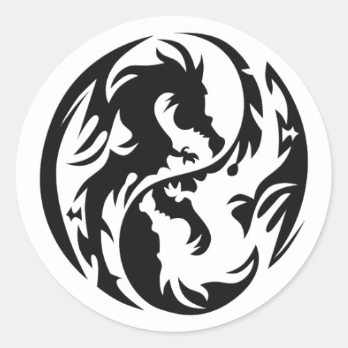 Tribal Dragons Round Stickers