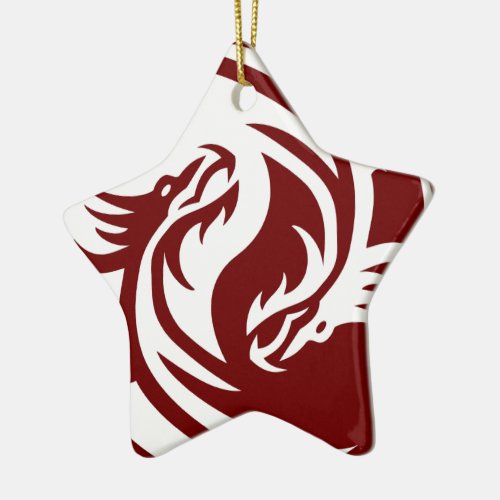 Tribal Dragons Yin Yang Customizable Ceramic Ornament