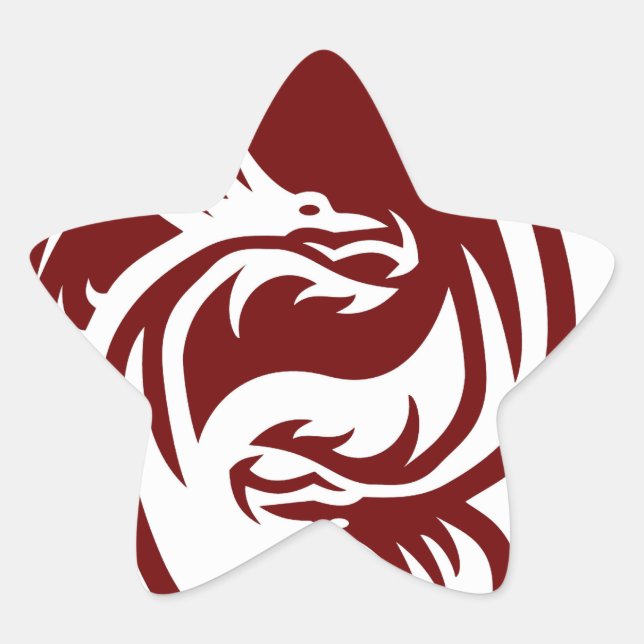 Tribal Dragons Yin Yang (Customizable) Star Sticker (Front)