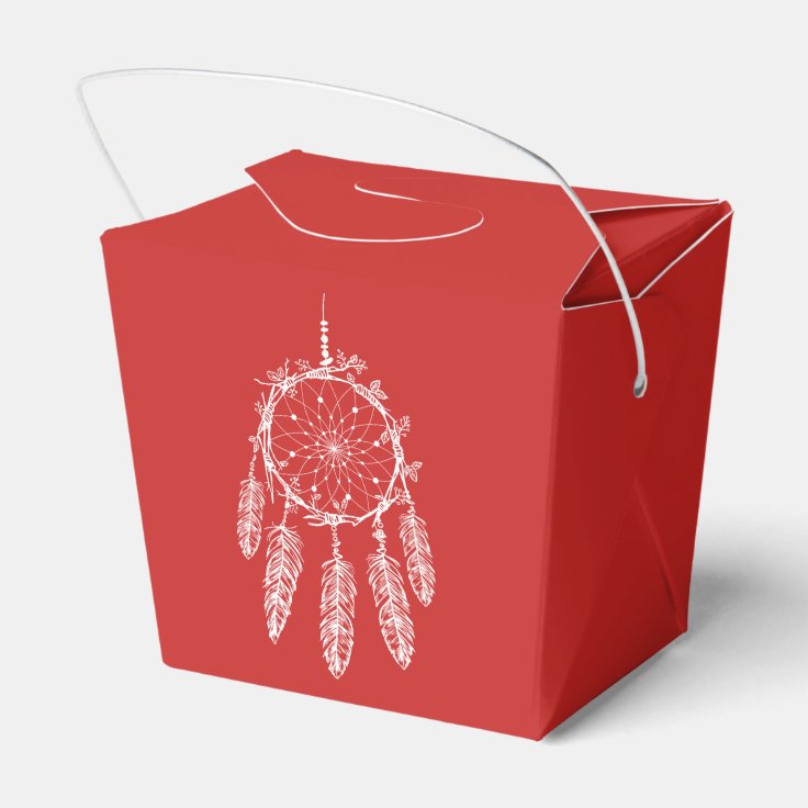 Tribal Dream Catcher Red Native American Wedding Favor Box Zazzle