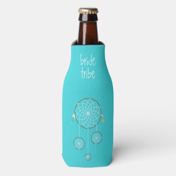 Tribal Dream Catcher Turquoise Bottle Cooler by Myweddingday at Zazzle