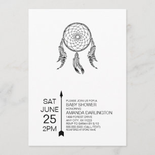 Tribal Dreamcatcher Baby Shower Invites