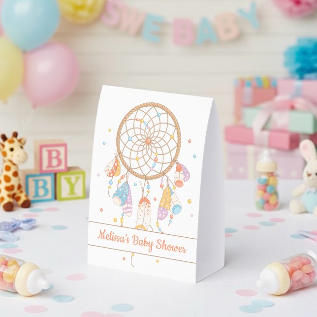 Tribal Dreamcatcher Baby Shower Paper Table Tent (Creator Uploaded)