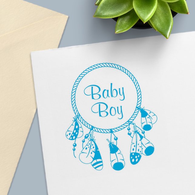 Tribal Dreamcatcher Boho Baby Boy Self-inking Stamp (Creator Uploaded)