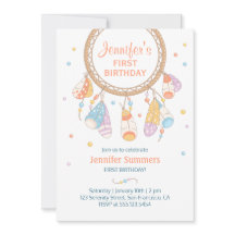 Tribal Dreamcatcher Boho Baby First 1st Birthday