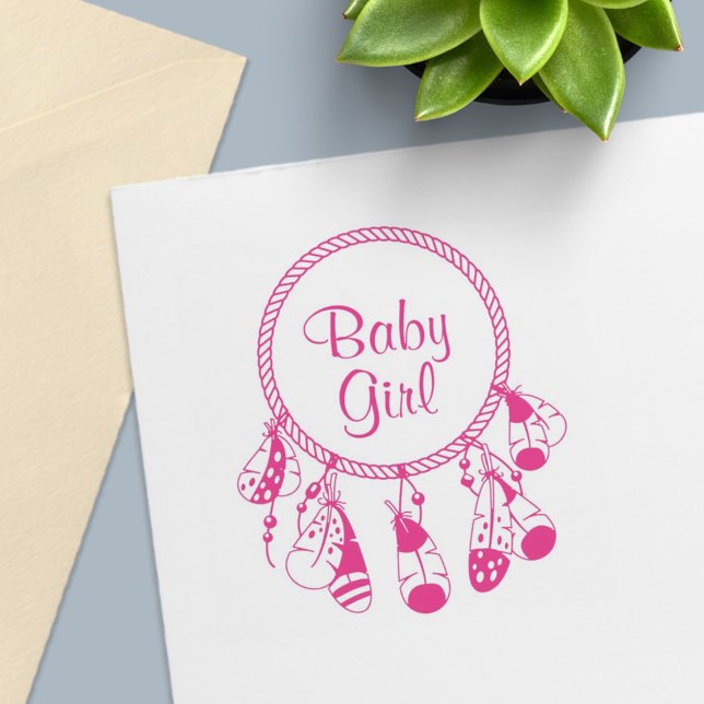 Tribal Dreamcatcher Boho Baby Girl Self-inking Stamp (Creator Uploaded)
