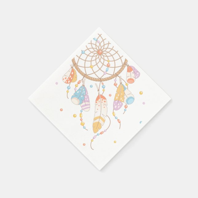 Tribal Dreamcatcher Boho Baby Napkins (Corner)