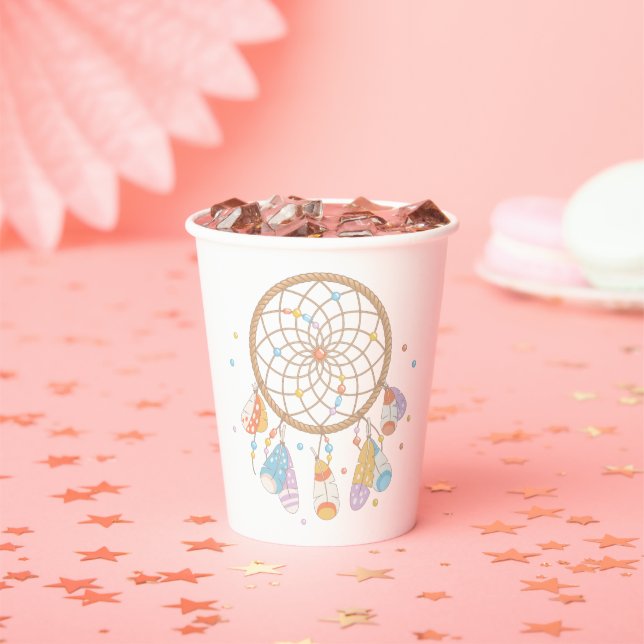 Tribal Dreamcatcher Boho Baby Paper Cups (Insitu)