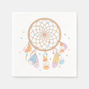Tribal Dreamcatcher Boho Baby Paper Napkins