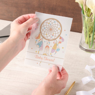 Tribal Dreamcatcher Boho Baby Shower Insert Vellum Invitations