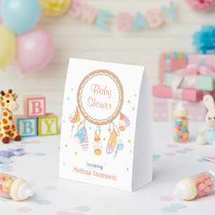 Tribal Dreamcatcher Boho Baby Shower Paper Table Tent