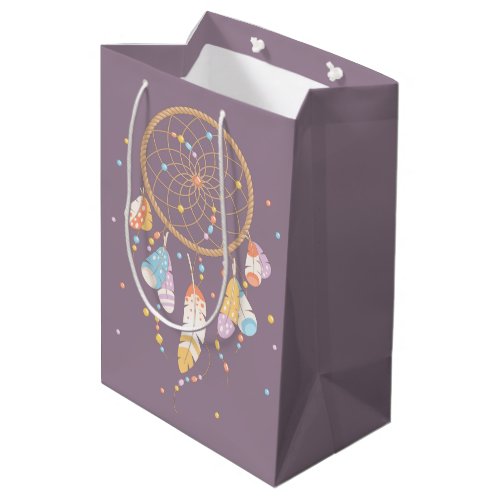Tribal Dreamcatcher Boho Baby Shower Purple Medium Gift Bag