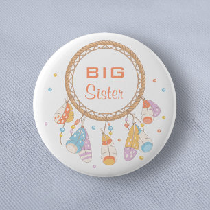 Tribal Dreamcatcher Boho Big Sister Button