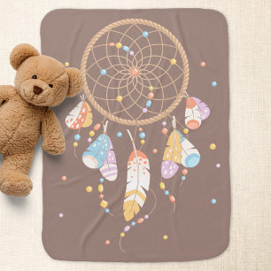Tribal Dreamcatcher Boho Brown Double-sided Swaddle Blanket