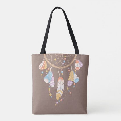 Tribal Dreamcatcher Boho Brown Quote Tote Bag