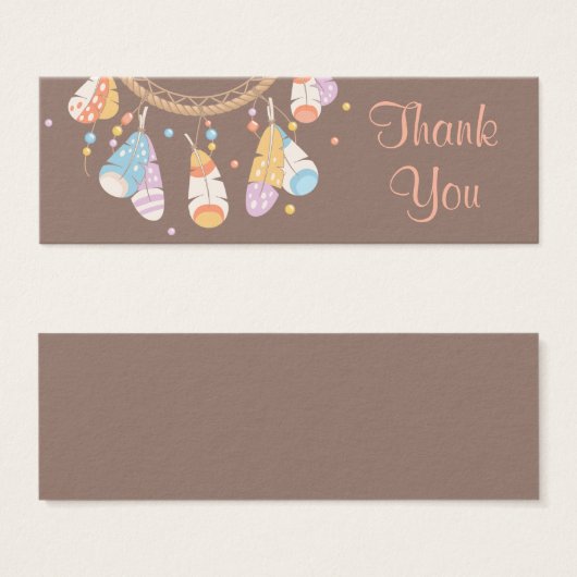 Tribal Dreamcatcher Boho Brown Thank You (Front & Back)