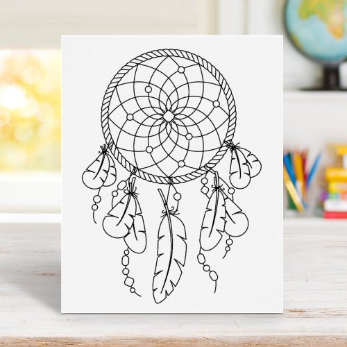 Tribal Dreamcatcher Boho Coloring Page Poster