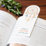 Tribal Dreamcatcher Boho on White Bookmarks<br><div class="desc">Bohemian tribal dreamcatcher loop with beads and feathers in pastel colors. Inspired by native-American amulets.</div>