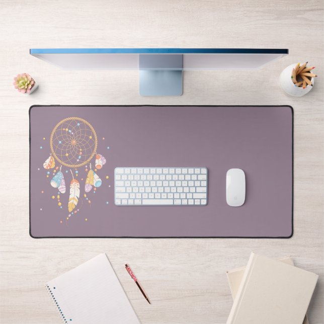 Tribal Dreamcatcher Boho Purple Desk Mat (Office 1)
