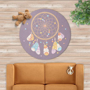 Tribal Dreamcatcher Boho Purple Rug