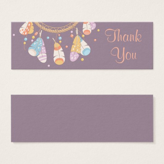 Tribal Dreamcatcher Boho Purple Thank You (Front & Back)