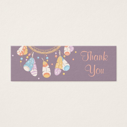 Tribal Dreamcatcher Boho Purple Thank You (Front)